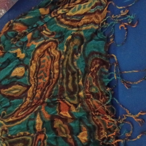 Long Beautiful Multi Color Scarf/Wrap - Picture 6 of 8